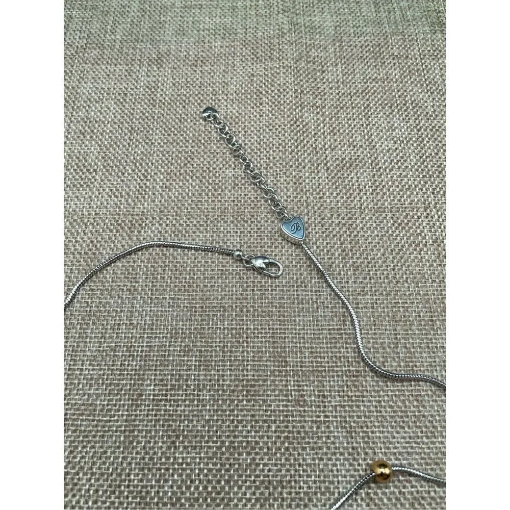 Brighton Everyday Silver Mini Heart Stopper Beads Necklace Silver Gold